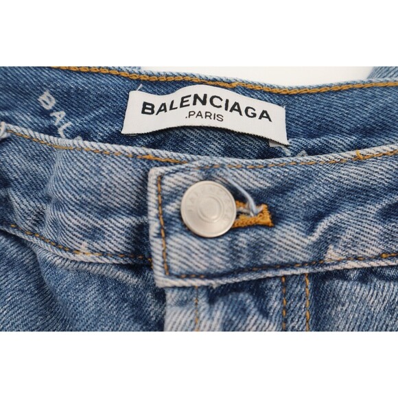 Vintage Balenciaga Denim Jeans Sz 30 Button Fly Y2K Straight Faded High Waist - Picture 8 of 16